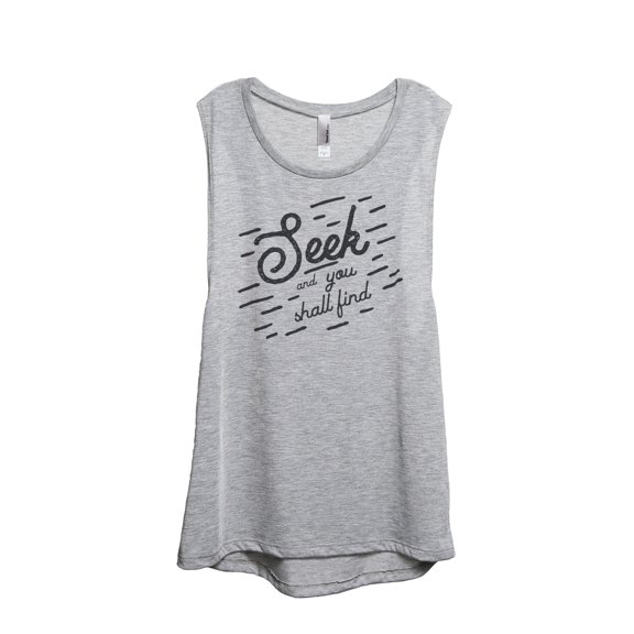 Thread Tank Seek You Shall Find Women's Sleeveless Muscle Tank Top Sport Grey Small