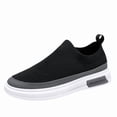 thumbnail image 6 of Men's Grey Flyknit Thick Sole Slip-On Sock Sneakers, Breathable Casual Shoes, Non-Slip Platform Loafers for Daily Wear, 6 of 6