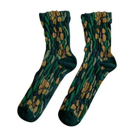 

Socks for Women Women Autumn And Winter Retro Ethnic Style Socks French Jacquard Mid Tube Socks No Show Socks Womens