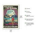 thumbnail image 2 of Holidays In Canada - Canadian Rockies - Canadian Pacific Railway - Vintage Travel Poster by Kenneth Shoesmith c.1930 - Master Art Print (Unframed) 13in x 19in, 2 of 4