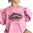 thumbnail image 2 of Aqestyerly Femmes à Manches Longues de Noël Tops Femmes Col Rond de Noël Imprimé Couleur Top de Mode à Manches Longues Sweatshirts, 2 of 4