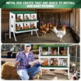 thumbnail image 6 of Metal Chicken Nesting Boxes, Heavy-Duty Galvanized Steel Egg Laying Box with 6 Compartments, Rustproof, Easy to Install & Clean, Wall-Mountable Design for Poultry Coops- Green with Stand, 6 of 14