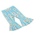 thumbnail image 3 of Toddler Baby Girl Bell Bottom Flared Pants Daisy Ruffle Pants Leggings Trousers, 3 of 6