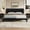 Black, variant on Queen Platform Bed Frame with Headboard, Wood Slat Support, Sturdy Pine Wood Construction, No Box Spring Needed, Easy Assembly, Modern Bed Frame for Bedroom, White