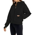 thumbnail image 2 of Rosvigor Hoodies for Women Cropped Sweatshirts Women Fleece Oversized Full Zip Jackets Fall Winter Tops, 2 of 6