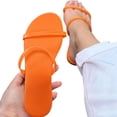 thumbnail image 2 of LIANGP Women's Sandals Color Shoes Sandals Candy Spring Women's Solid Summer Simple Straps Fashion Flat Casual And Women's Sandals Shoes Orange Size 8, 2 of 5