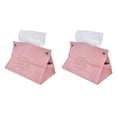 thumbnail image 2 of 2 paquetes de fundas para cajas de pañuelos, estilo nórdico, para bolsos, de piel sintética, para sala de estar, color rosa, 2 of 14