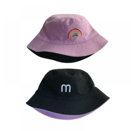 

1 Pack Unisex Child Baby Sun Hat Toddler Kids Summer Sun Protection Baby Girl Wide Brim Bucket Hat Beach Hat Double Sided Hat
