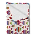 thumbnail image 2 of Fish Soft Flannel Fleece Blanket, Underwater Aquarium Inspired Pattern with Vibrant Striped Fishes Opposite Directions, Cozy Plush for Indoor and Outdoor Use, 50" x 70", Multicolor, by Ambesonne, 2 of 5
