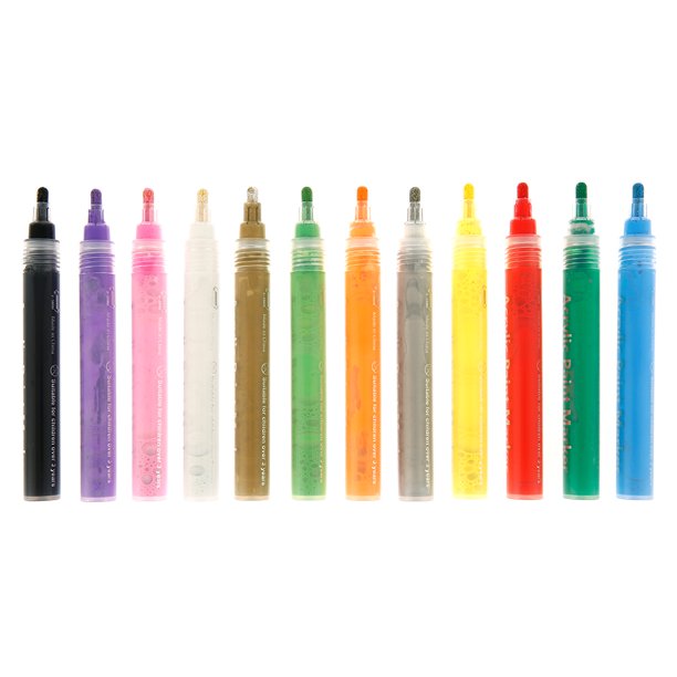 HOTBEST Acrylic Paint Markers,3/12 Colors Point Acrylic Paint Marker Pens Set for Rock, Wood