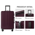 thumbnail image 6 of 28-Inch Hard Shell Suitcase, ABS Luggage with Double Spinner Wheels, Built-in TSA Code Lock and 3 Step Adjustable Handle, Carry On Large Suitcase for Women Men Weekender, WINE RED, 6 of 8