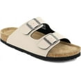 thumbnail image 2 of VENECORE Verano Women's Cork Footbed Sandals Summer Comfortable Cushioned Slide Flat Slip-on, Stone, US 9M, 2 of 7