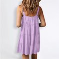 thumbnail image 4 of FcBaudy Robe Camis Sans Manches à Col Rond, Robes pour Femmes, Robes pour Femmes Mode Féminine Été Décontractée Bretelles Col Rond Couleur Unie Robe Sans Manches Femme Lavage à l'Eau Jupe à Plis, 4 of 7