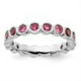 thumbnail image 6 of Auriga Fine Jewelry 925 Sterling Silver Pink Tourmaline Eternity Ring for Women Size 6, 6 of 6
