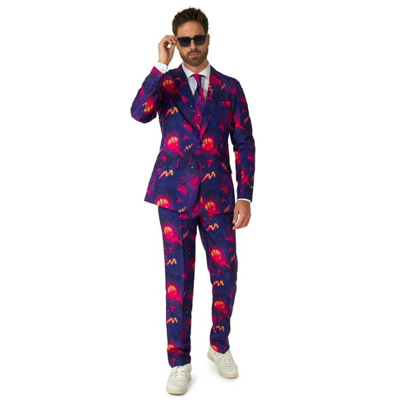 Men's Suitmeister Retro Neon Navy Suit