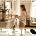 thumbnail image 3 of HIDAWN Gold Hurricane Candle Holders Set of 3, Modern Metal Taper Candle Holder with Clear Glass Cylinder, Indoor/Outdoor Elegant Centerpiece Candlestick Holders, 3 of 9
