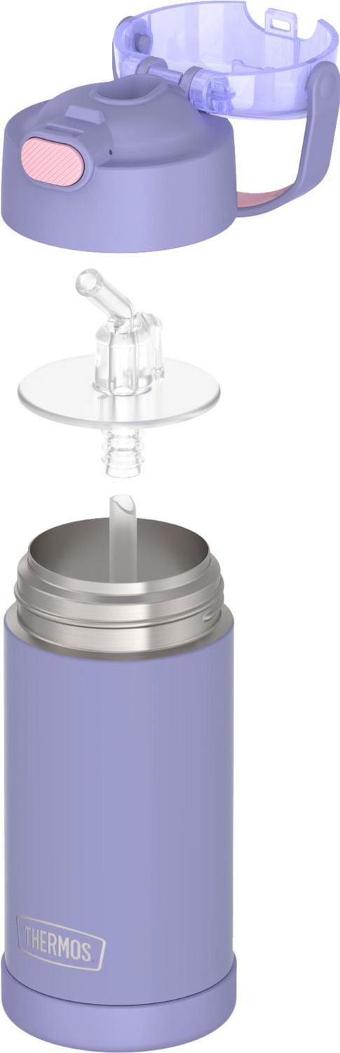 Thermos Kids Vacuum Insulated Funtainer Water Bottle with Flip Up Straw, 355ml, Lavender, ,12 OZ Bottle