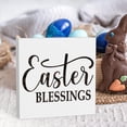 thumbnail image 3 of Zomyto 7"x7" Rustic Farmhouse Easter Decorations Country Home Office Desk Decor Easter Blessings Sign Shelf Tiered Tray Decor Gifts for Women Her Friends, 3 of 5