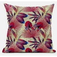 thumbnail image 1 of Plant Illusion Faux Daim Jeter Tissu Oreiller en Bleu Rouge 18x18, 1 of 5