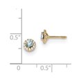 thumbnail image 2 of 14K Yellow Gold Earring Cluster Round Women'S Cubic Zirconia CZ Clear Blue 5.35 mm, 2 of 2