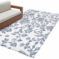 thumbnail image 2 of 3x5 Area Rugs, Blue Flower Non-Skid Rubber Backing Large Rectangle Rugs - Living Room Bedroom Home Office, Vintage Farmhouse Boho Leaf Spring Summer Indoor Floor Mat Carpets Washable Rug, 2 of 9