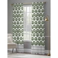 thumbnail image 3 of Sage Green Pine Leaves Sheer Curtains 96 Inch Length 2 Panels Set, Abstract Art Geometric Gray Plaid Voile Window Treatment Semi Sheer Long Curtains Drapes for Bedroom/Living Room/Kitchen 52"x96"x2, 3 of 7