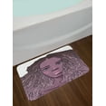 thumbnail image 2 of Beauty Bath Mat, American Girl Silhouette with Curly Hair, Plush Bathroom Decor Mat with Non Slip Backing, 29.5" X 17.5", Eggplant Mauve Taupe, by Ambesonne, 2 of 2
