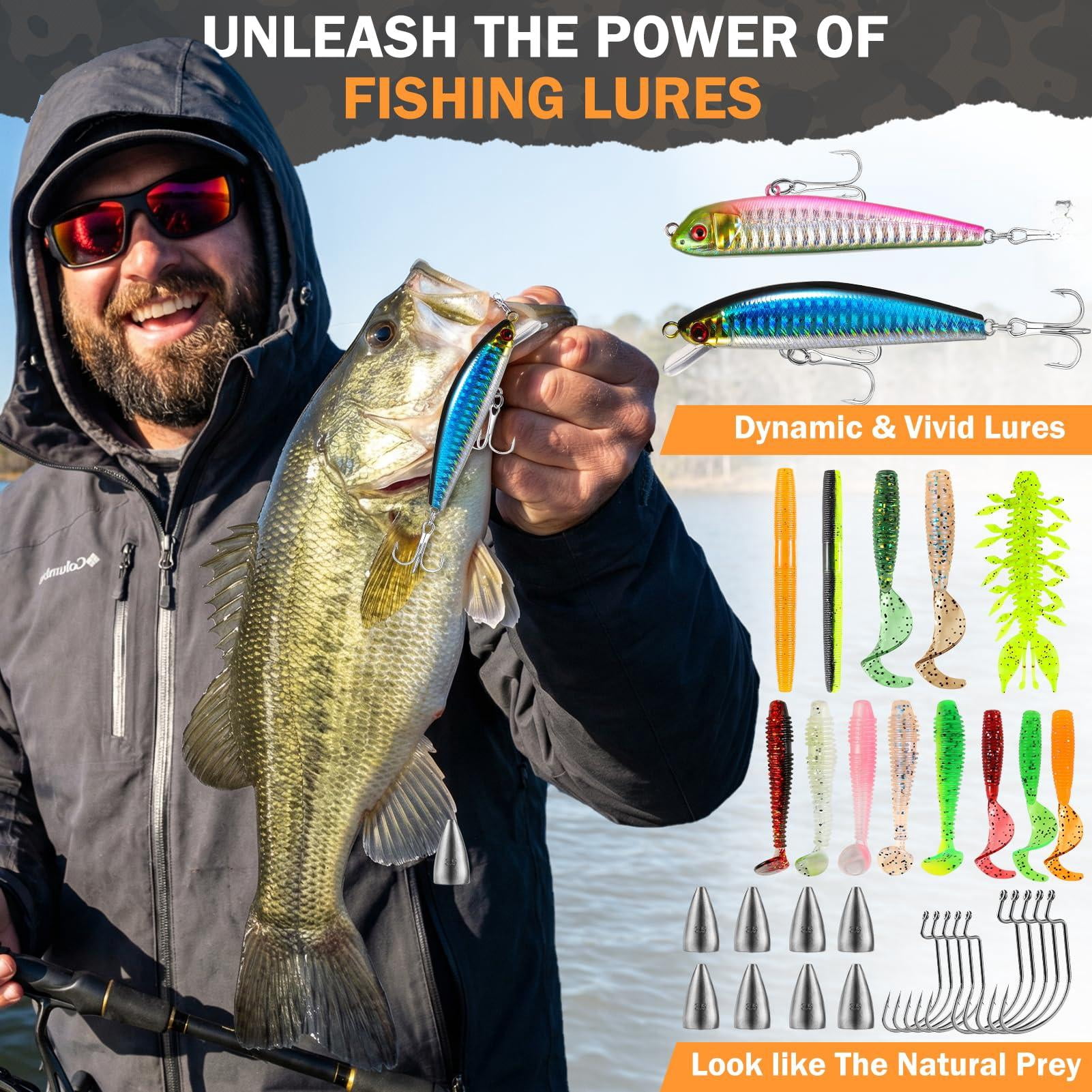 Fishing Gear Backpack With Tackle Box  Waterproof Rod Holders Lures Tools Pliers & Accessories Fish Gifts For Men