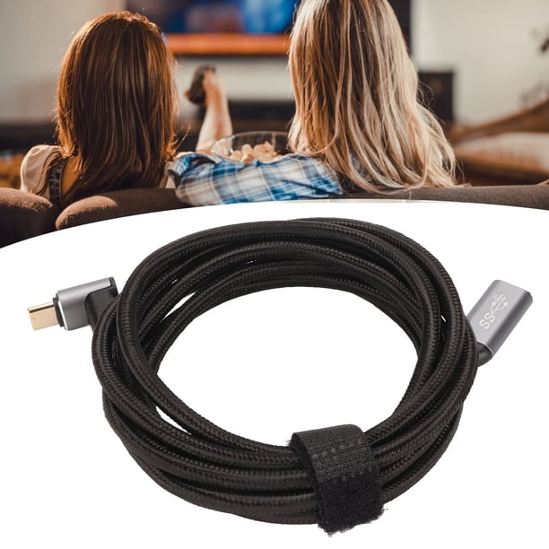 Cable USB C 3.1 Macho A Hurbra, Carga Rápida PD100W, Cable de Carga USB C de 10 Gbps 4K A 60 Hz, Diseño en Forma de L de 90 Grados, Trenzado de Nailon, Chapado en Oro, para vapor para vapor