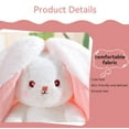 thumbnail image 2 of Strawberry Carrot Rabbit Plush Toy Creative Bag Fruit Transform into Bunny Stuffed Toy For Girls Christmas Gift (25cm), 2 of 5