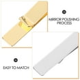thumbnail image 4 of 3 pinzas de acero inoxidable para corbata de hombre: broche minimalista para bodas, negocios, conferencias, uso diario - Accesorios para trajes, 4 of 5