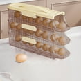 thumbnail image 1 of Soporte rodante de estante organizador de puerta de refrigerador | Contenedor de almacenamiento de plástico apilable con tapa extraíble, diseño inclinado transparente | Ahorro de espacio, estable, 1 of 6