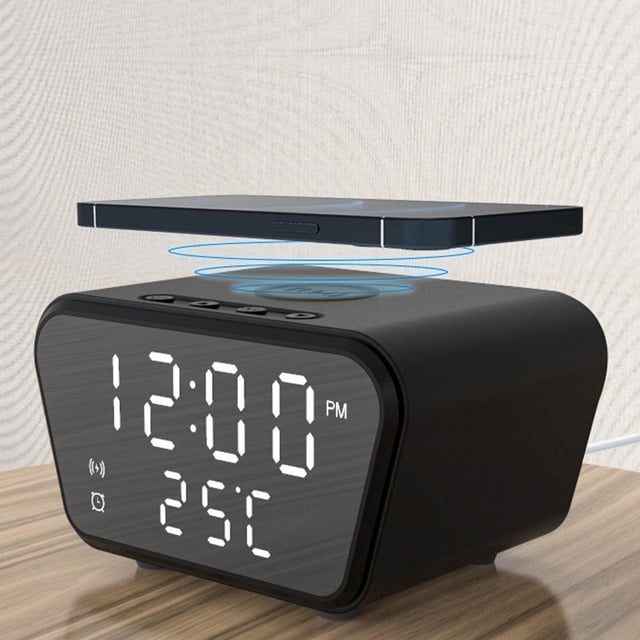 Clearance! Wireless Charger Clock LED Digital Alarm Clock Temperature Chargers 15W Fast Wireless Charging Charging Station Desktop Clocks Sales Online Shopping Today' Deal #77
