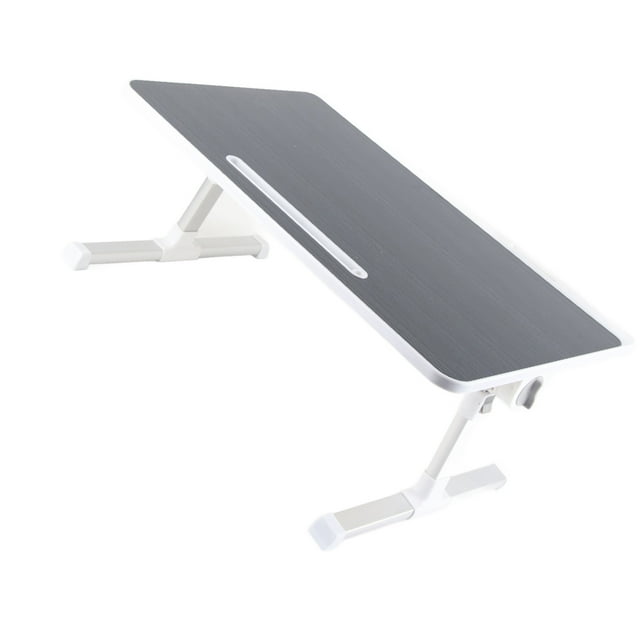 Portable Laptop Bed Table with Foldable Legs Aluminum Alloy, Rotating Desktop, Large Space, Minimalist Design for Writing Working Reading Eating