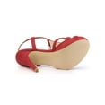 thumbnail image 5 of BLISSFUL STEP Women T Strap Slingback Platform Stiletto Heel Sandals Red 6, 5 of 8