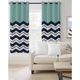 thumbnail image 2 of Black Chevron Blackout Curtains for Bedroom Living Room Darkening Curtains 90 Inch Geometric Turquoise Wavy Striped White Black Out Window Curtain Privacy Window Treatment Grommet Drapes 52"x90"x2, 2 of 9