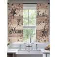 thumbnail image 2 of Farmhouse Star Brown Sheer Curtains 72 Inch Length 2 Panels Set Window Treatments, Retro Branches Berry Wooden Grain Rod Pocket Semi Curtains for Living Room/Bedroom/Kitchen Décor, 104"W x 72"L, 2 of 7
