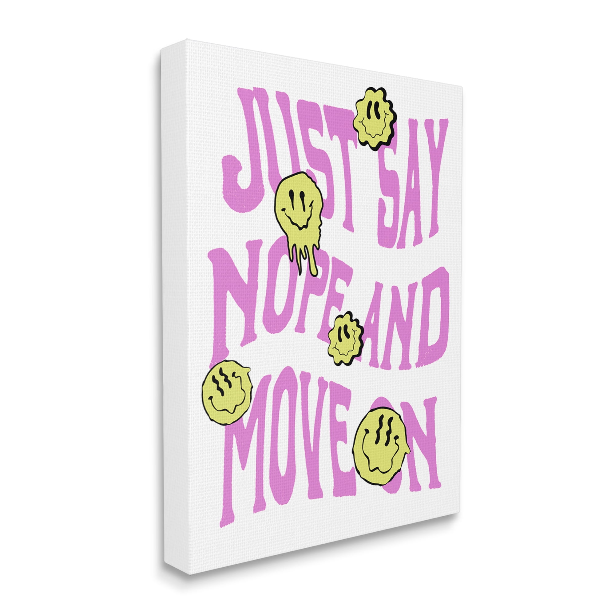 Stupell Industries Just Say Nope Phrase Inspirational Painting Gallery Wrapped Canvas Art Print Wall Art, 36 x 48