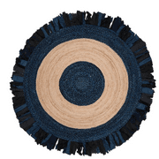 Jaipur Art And Craft Ecofrindly 100x100 CM (3.33 x 3.33 Square feet)(39 x 39.00 Inch)Multicolor Round Jute AreaRug Carpet throw