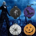 thumbnail image 3 of Linterna de papel de Halloween, decoración de ambiente de escena de Bar, centro comercial, cinturón redondo, bigotes, calabaza plegable, araña, fantasma, linterna para Festival, 3 of 6
