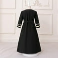 thumbnail image 5 of Muslim Maxi Dress for Girls Kids Long Sleeve Zip Up Long Robe with Belts Vintage Classic V Neck Abaya Flowy Casual Modest Embroidered Dresses Pullover Jumper Dubai Prayer Robes Black 4-5 Years, 5 of 6