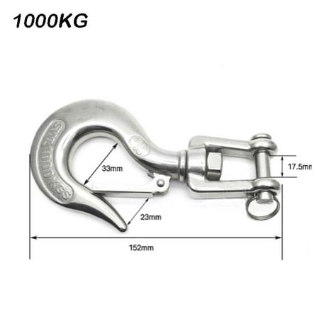 

RONSHIN 304 Stainless Steel Swivel Lifting Hook Steel Eye Hook With Latch Rigging Accessory