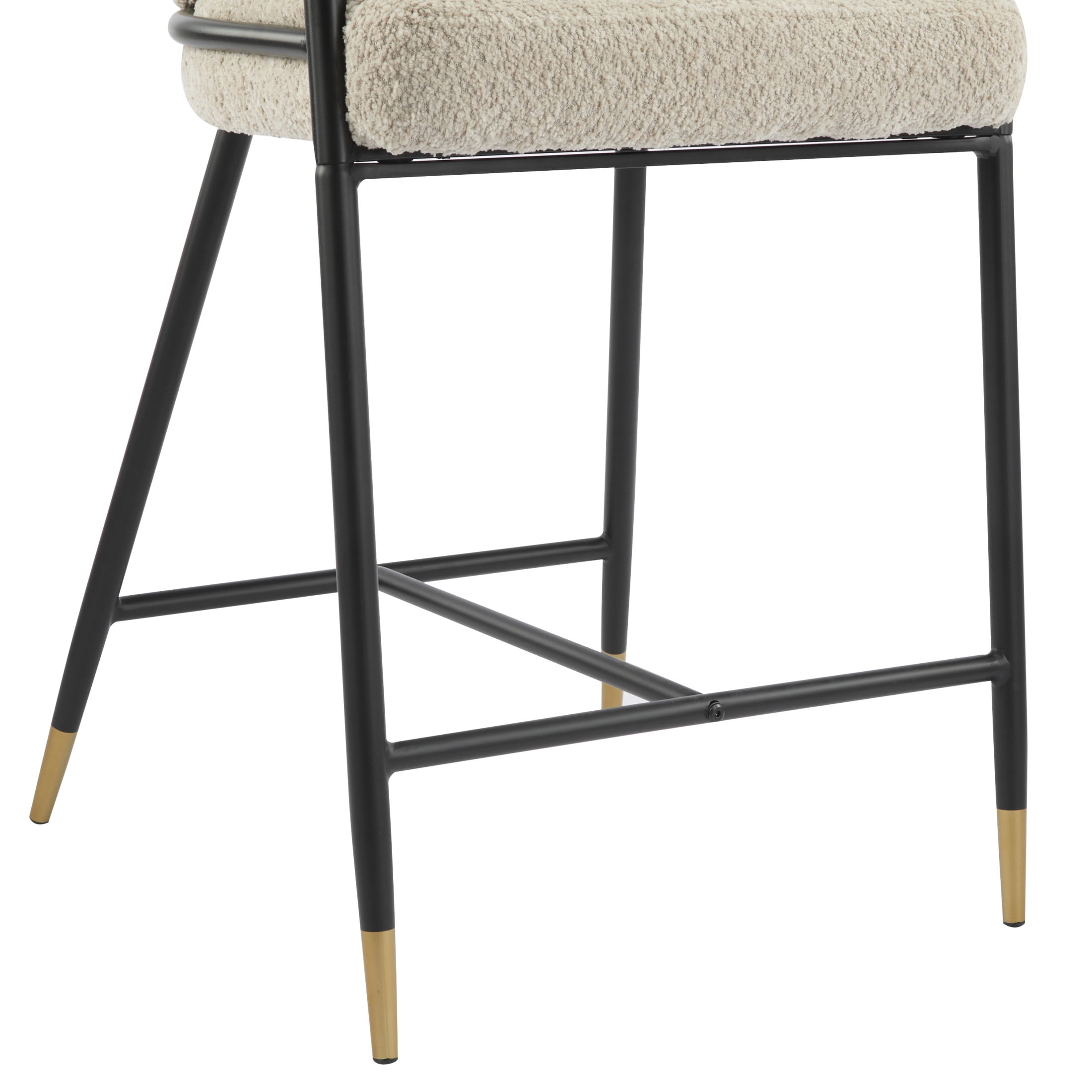 Christopher Knight Home 3-Piece Counter Dining Table with Upholstered Bar Stools Metal Frame, Almond