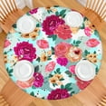 thumbnail image 2 of Round Fitted Tablecloth with Elastic Edges Fits 36"-44" Round Tables Pioneer Colorful Floral Waterproof Table Cover Washable Indoor and Outdoor for Party Kitchen Dinner Banquet Patio Picnic, 2 of 7