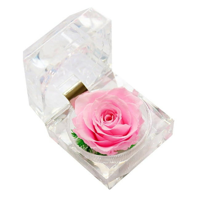 YOPTOP Bague Boîte Fiançailles Roses Éternelles Cadeaux de la Saint-Valentin Boîte de Bague Fleur Préservée pour Cadeaux de la Saint-Valentin, b, Taille Unique