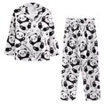 thumbnail image 3 of Renewold Cute Pandas Graphic Button Pajama Set Warmth Winter Tee Top & Elastic Waist Sweatpants for Women 2 Pieces Casual Indoor Loungewear Lightweight Crew Neck Pjs Nightwear Size M, 3 of 6