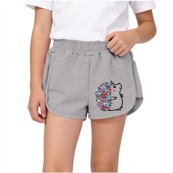 NAISIBABY Girls Terry Shorts (1-12T), Casual Elastic Waist Cotton Stretch Summer Active Dolphin Shorts Size 10