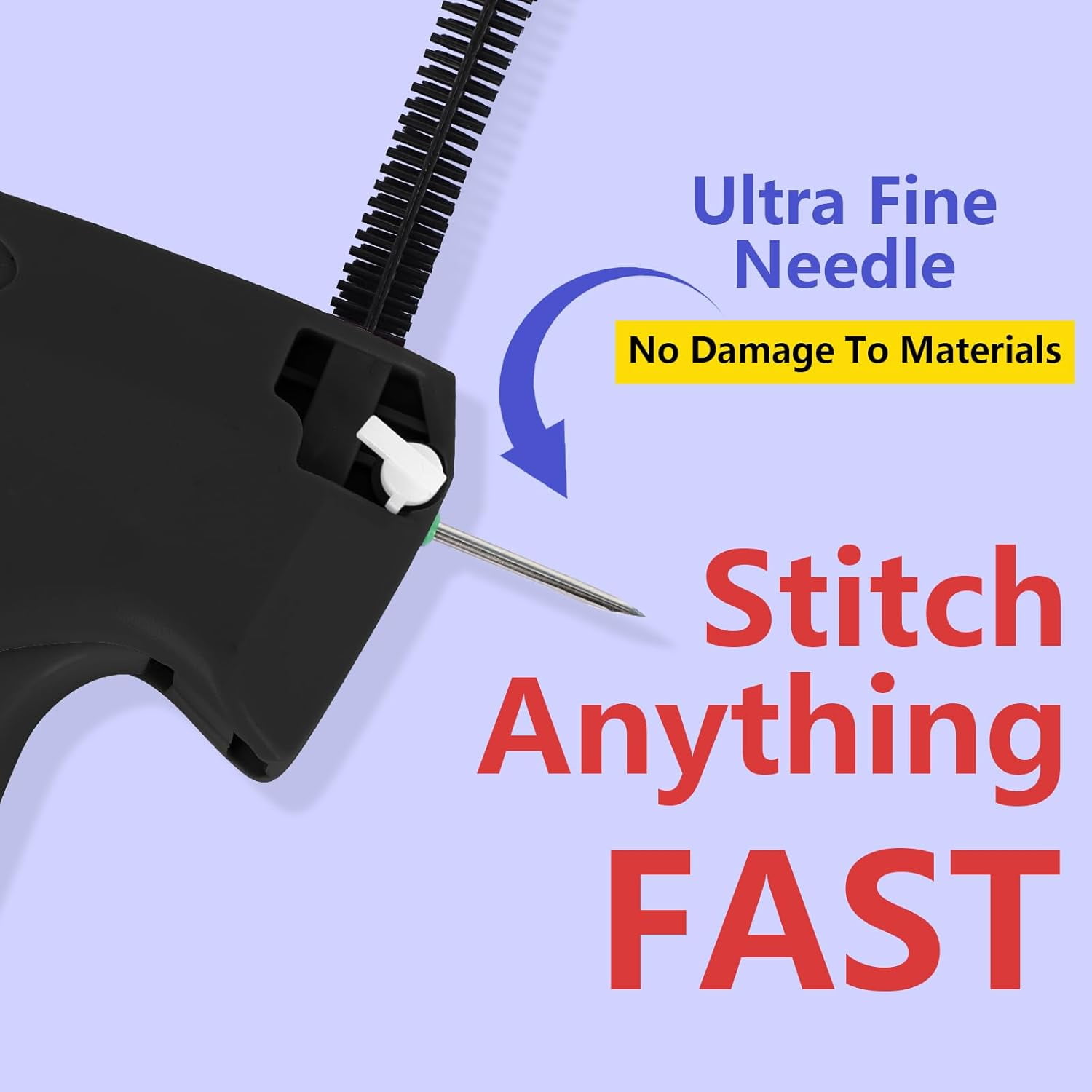 Stitchy Quick Clothing Fixer,Fine Tagging Gun Kit for Clothing Fixer Mini Stitch Gun for Clothes Speedy Sticky Sewing Quilting Hemming Tag Gun with 5 Needle 500 White 500 Black Micro Fasteners (Pink)