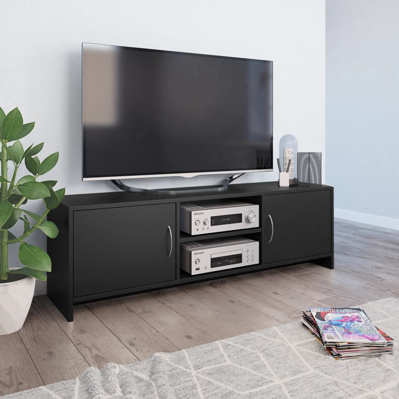 TV Cabinet Black 47.2x11.8x11.8 Chipboard 
