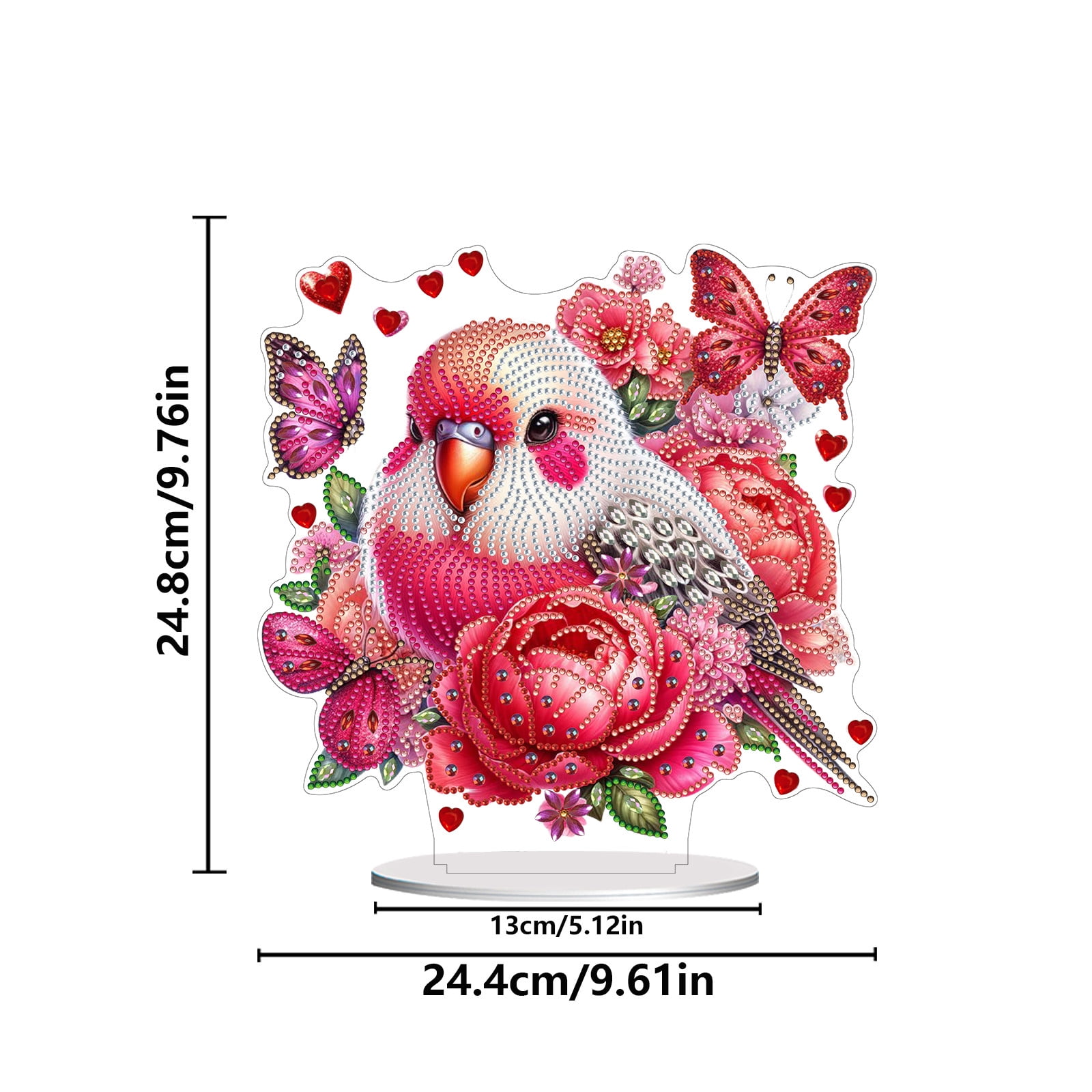 Flopesn Romantic Animal DIY Diamond Art Painting Decorative Ornament, Valentine's Day Gift Creative Design Pet Home Decor (Double-Sided Pattern, Single-Sided Diamonds)-4PCS